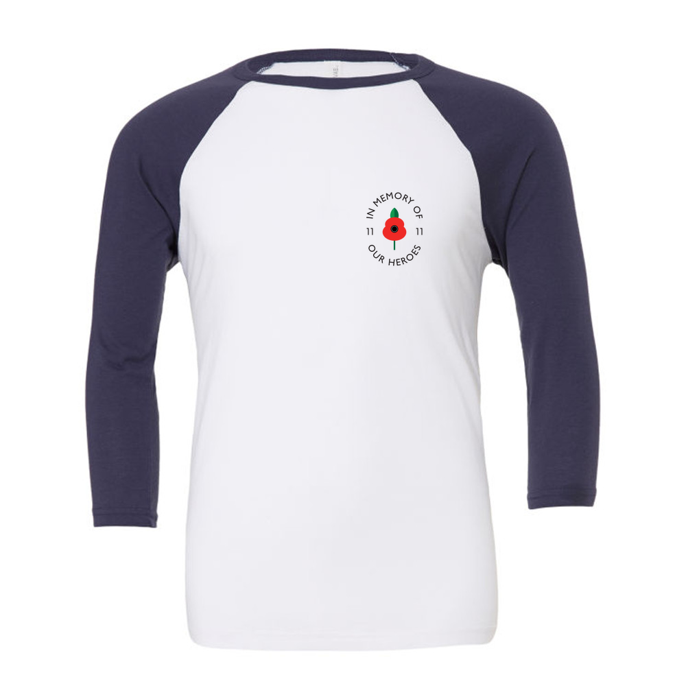 Lest we forget - 3/4 Sleeve White & Coloured T-Shirt