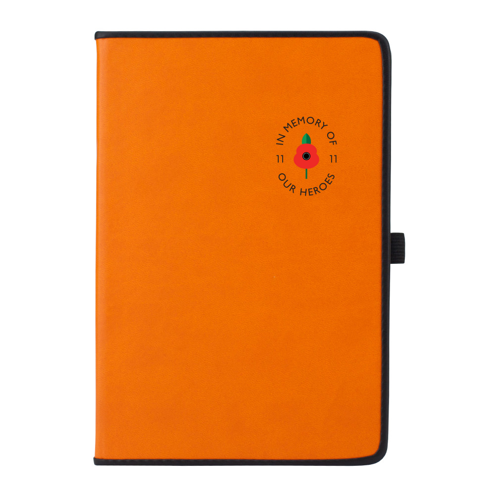 Lest we forget - Leather Effect A5 Slim Notebook with Black Border