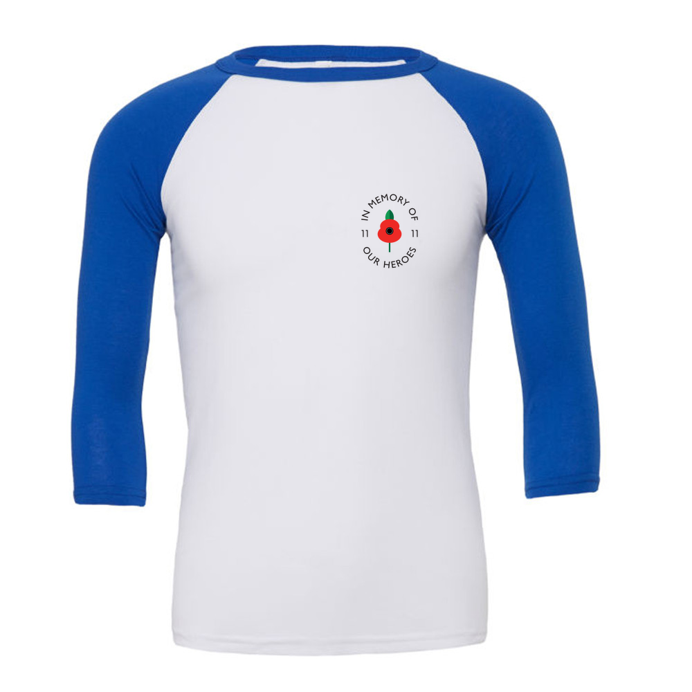 Lest we forget - 3/4 Sleeve White & Coloured T-Shirt