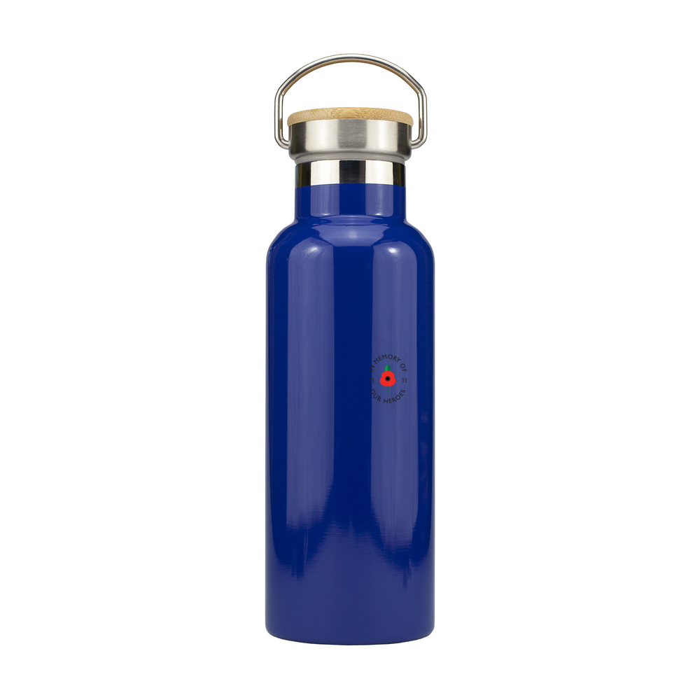 Lest we forget - Stainless Steel Bottle with Bamboo Lid - 500ml