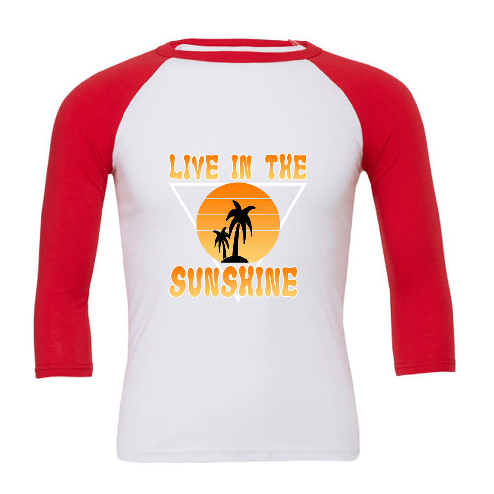 3/4 Sleeve White & Coloured T-Shirt