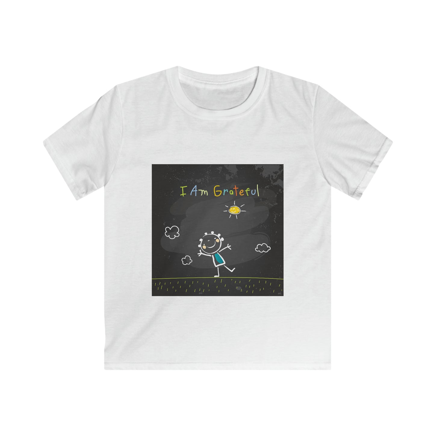 I am grateful - Affirmation Kids Softstyle Tee