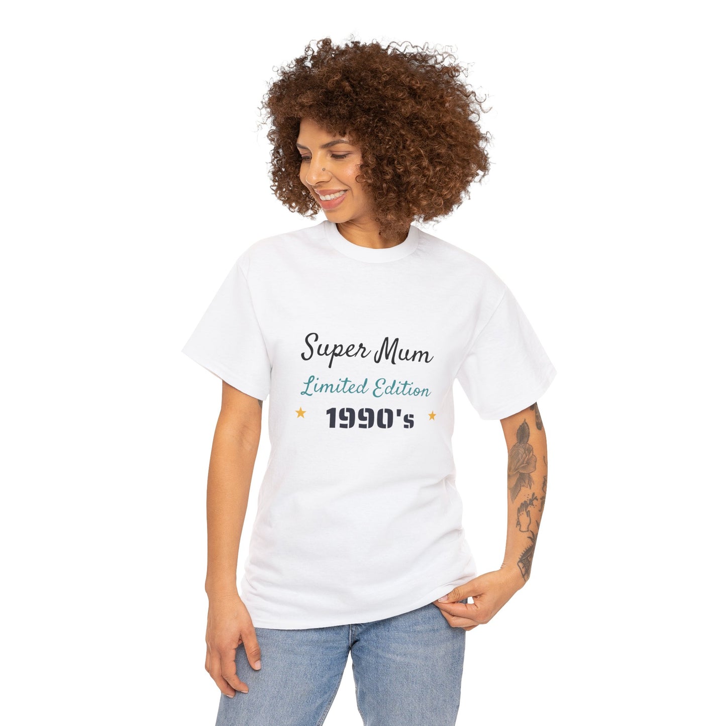 Mother's Day - super mum 1990's retro - Unisex Heavy Cotton Tee