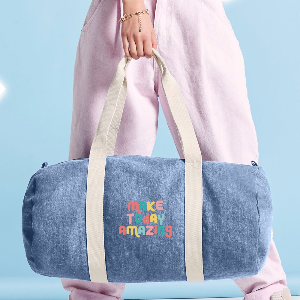 Make Today Amazing Affirmation  - Denim Barrel Bag