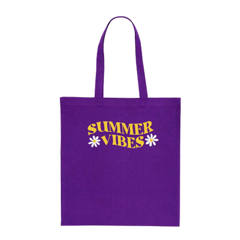 Summer Vibes - Coloured Cotton Tote Bag