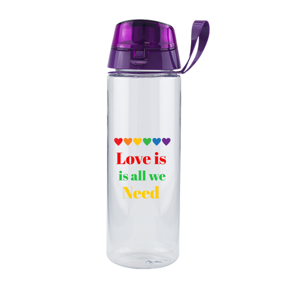 Clear Water Bottle with Flip Lid - 750ml