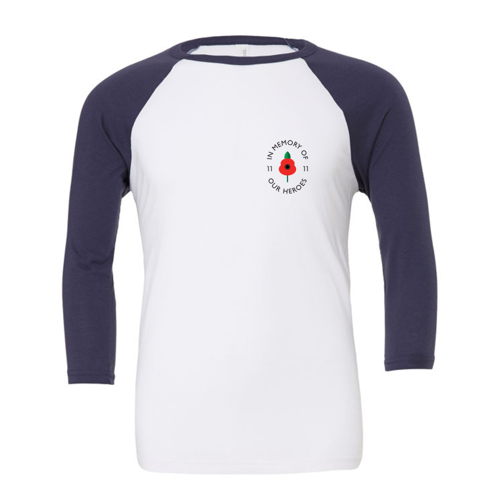 Lest we forget -  3/4 Sleeve White & Coloured T-Shirt