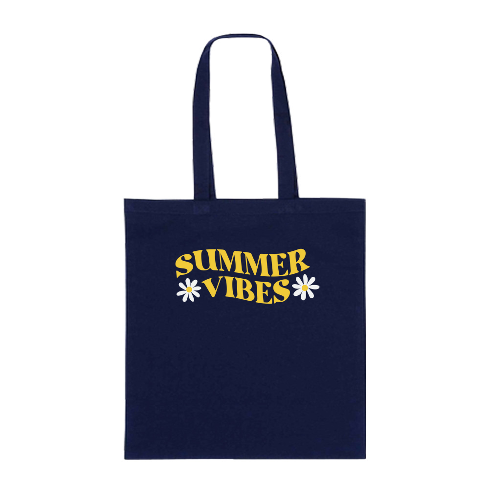 Summer Vibes - Coloured Cotton Tote Bag