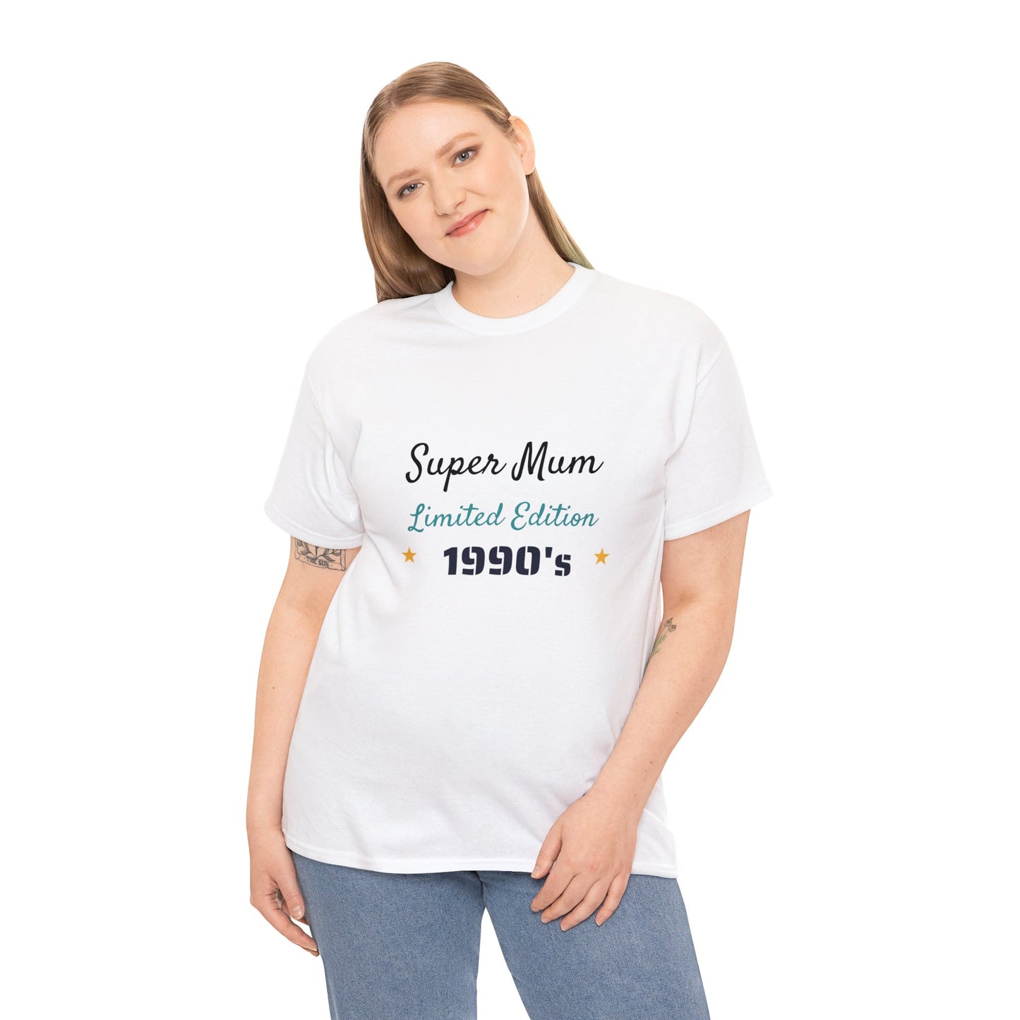 Mother's Day - super mum 1990's retro - Unisex Heavy Cotton Tee