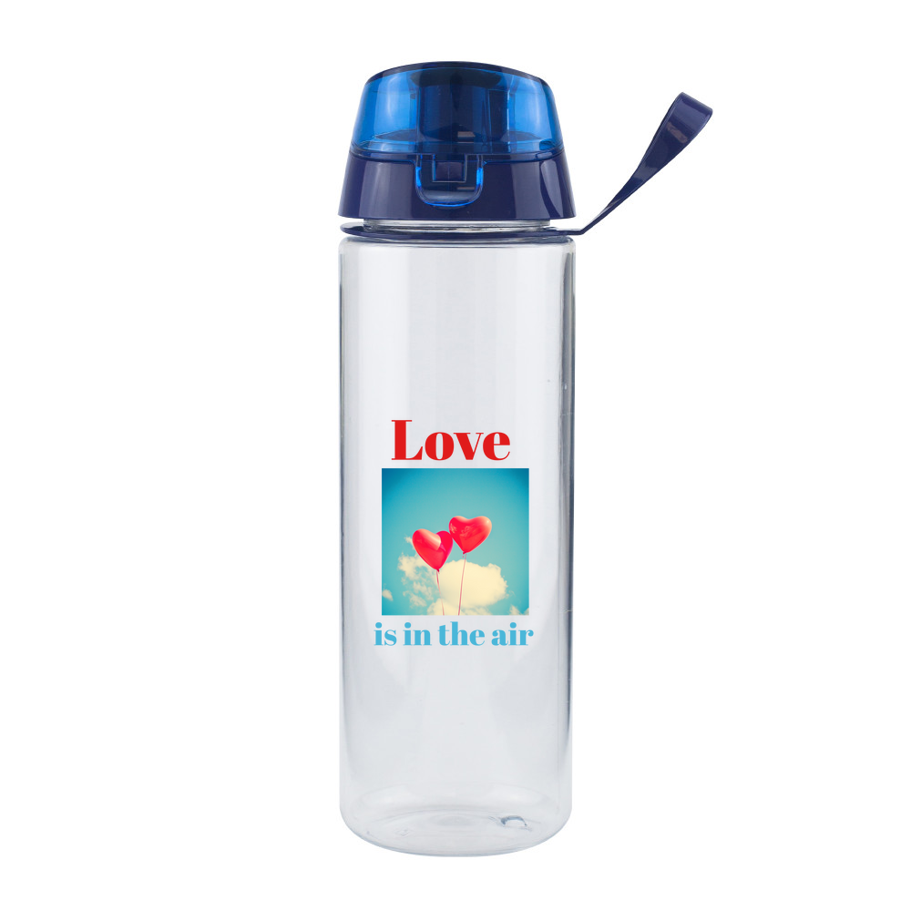 Clear Water Bottle with Flip Lid - 750ml