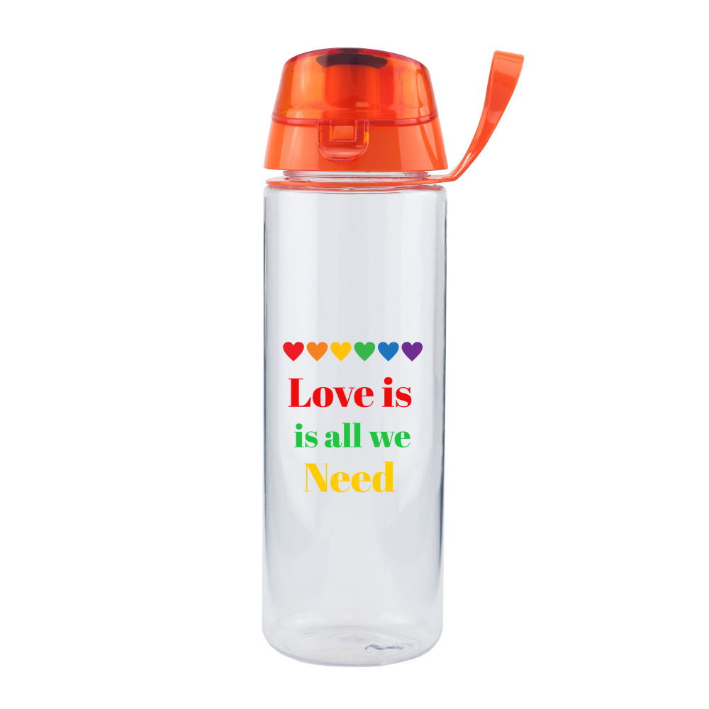 Clear Water Bottle with Flip Lid - 750ml