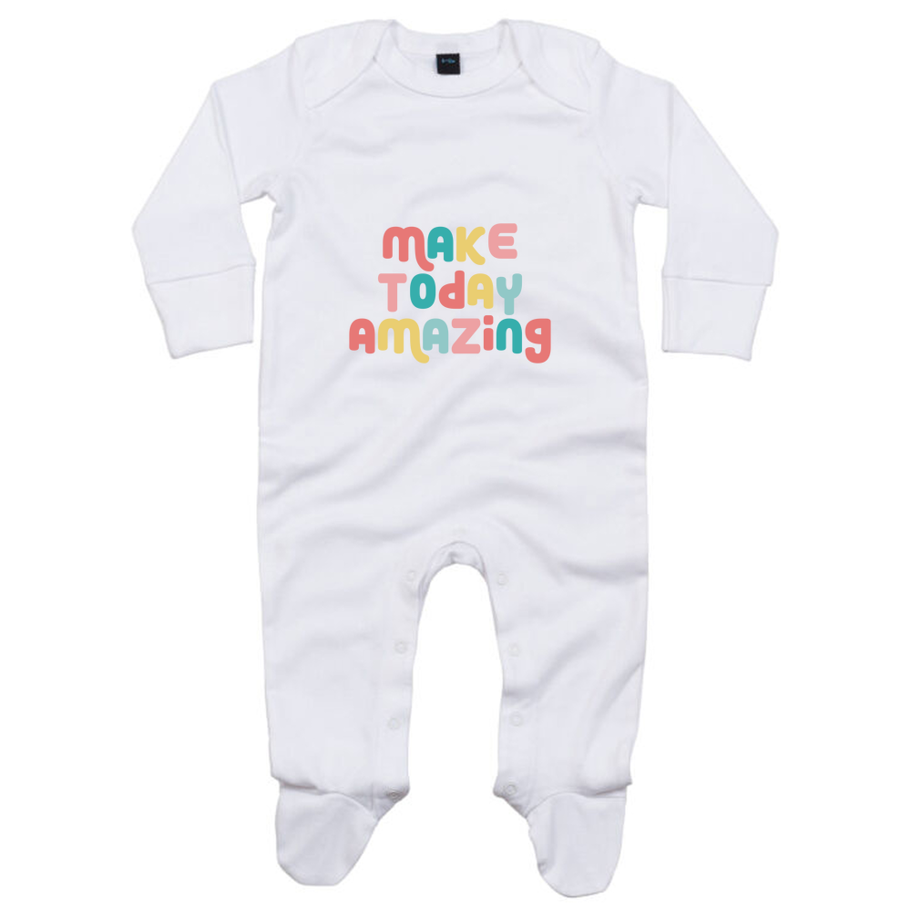 Make Today Amazing Affirmation  - Baby Sleepsuit