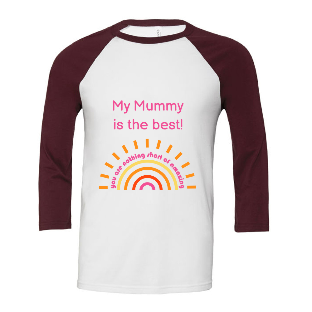 Mother's Day - 3/4 Sleeve White & Coloured T-Shirt