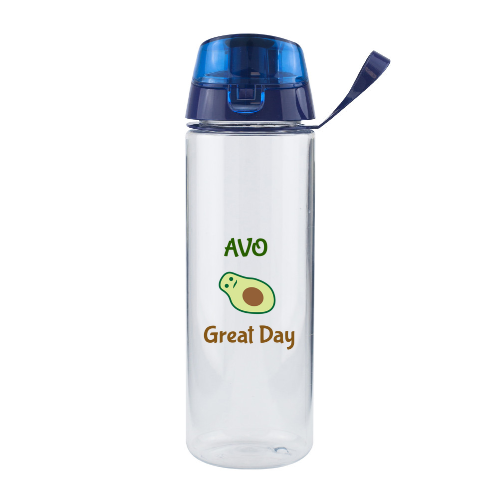 Clear Water Bottle with Flip Lid - 750ml