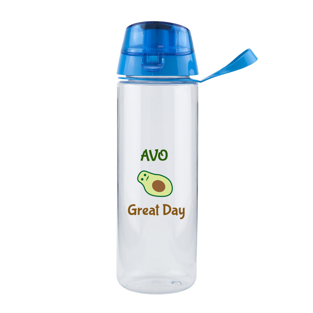 Clear Water Bottle with Flip Lid - 750ml