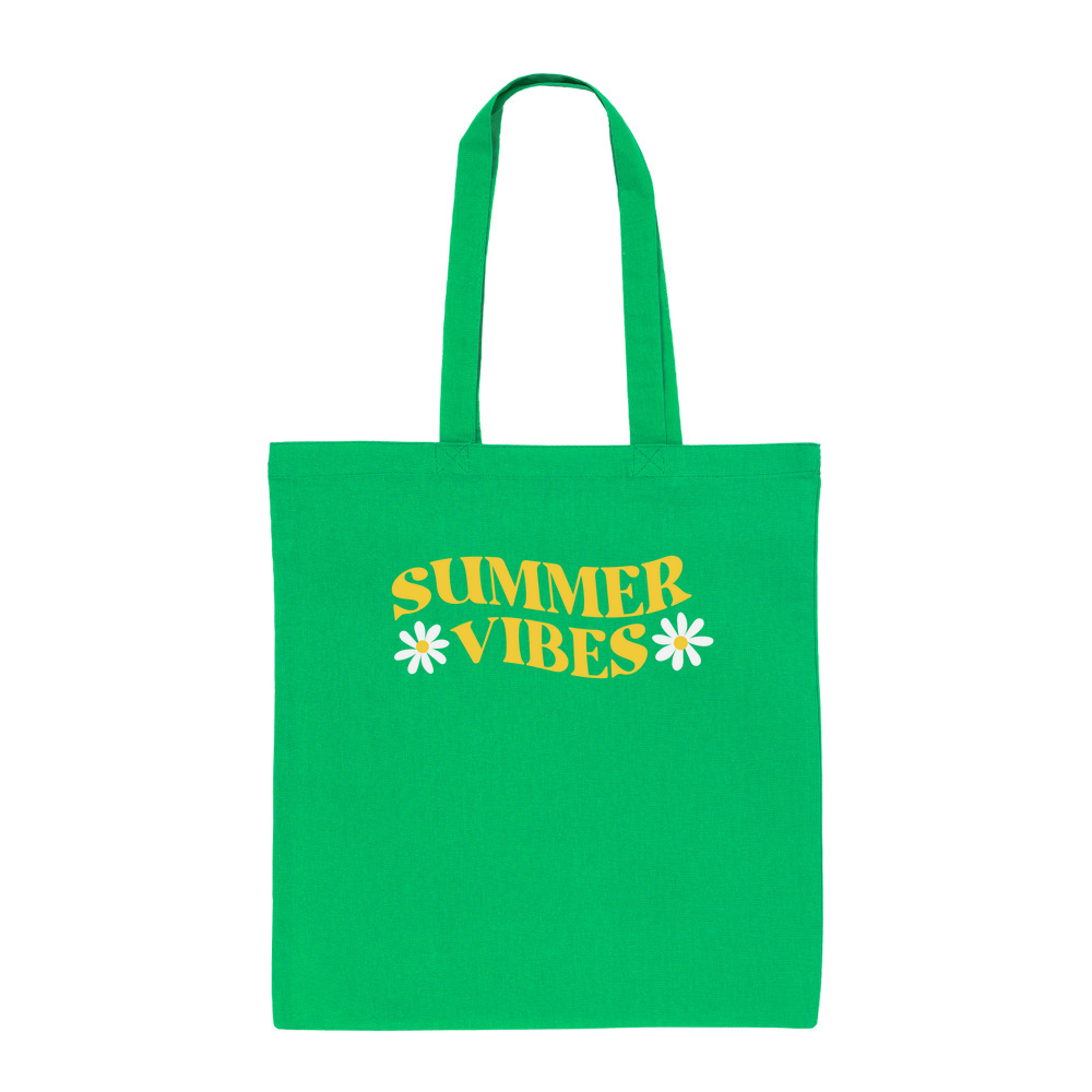 Summer Vibes - Coloured Cotton Tote Bag