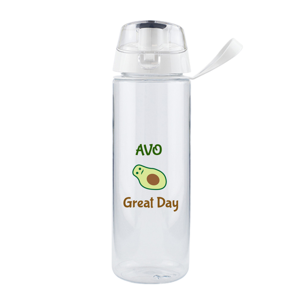 Clear Water Bottle with Flip Lid - 750ml