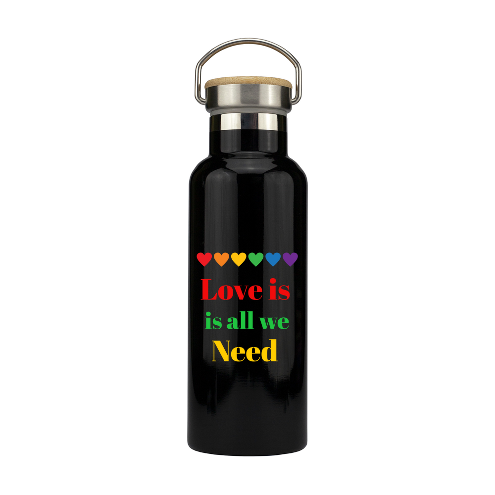 Stainless Steel Bottle with Bamboo Lid - 500ml