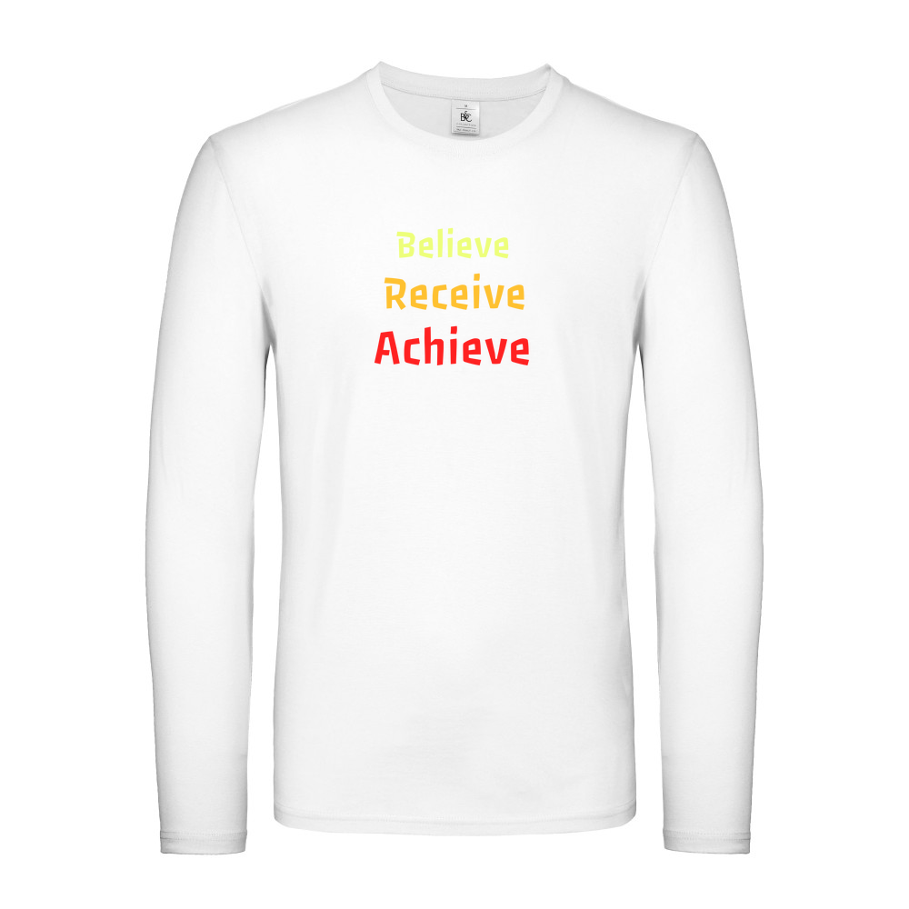 Believe, Recieve, Achieve affimirmation - Fitted Long Sleeved T-Shirt