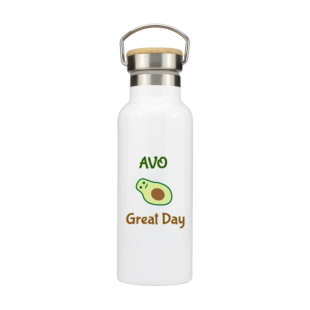 Stainless Steel Bottle with Bamboo Lid - 500ml