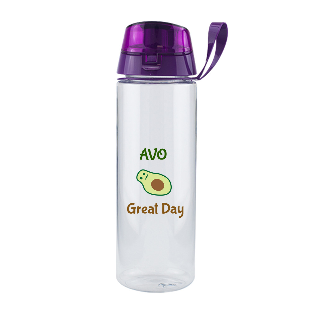 Clear Water Bottle with Flip Lid - 750ml