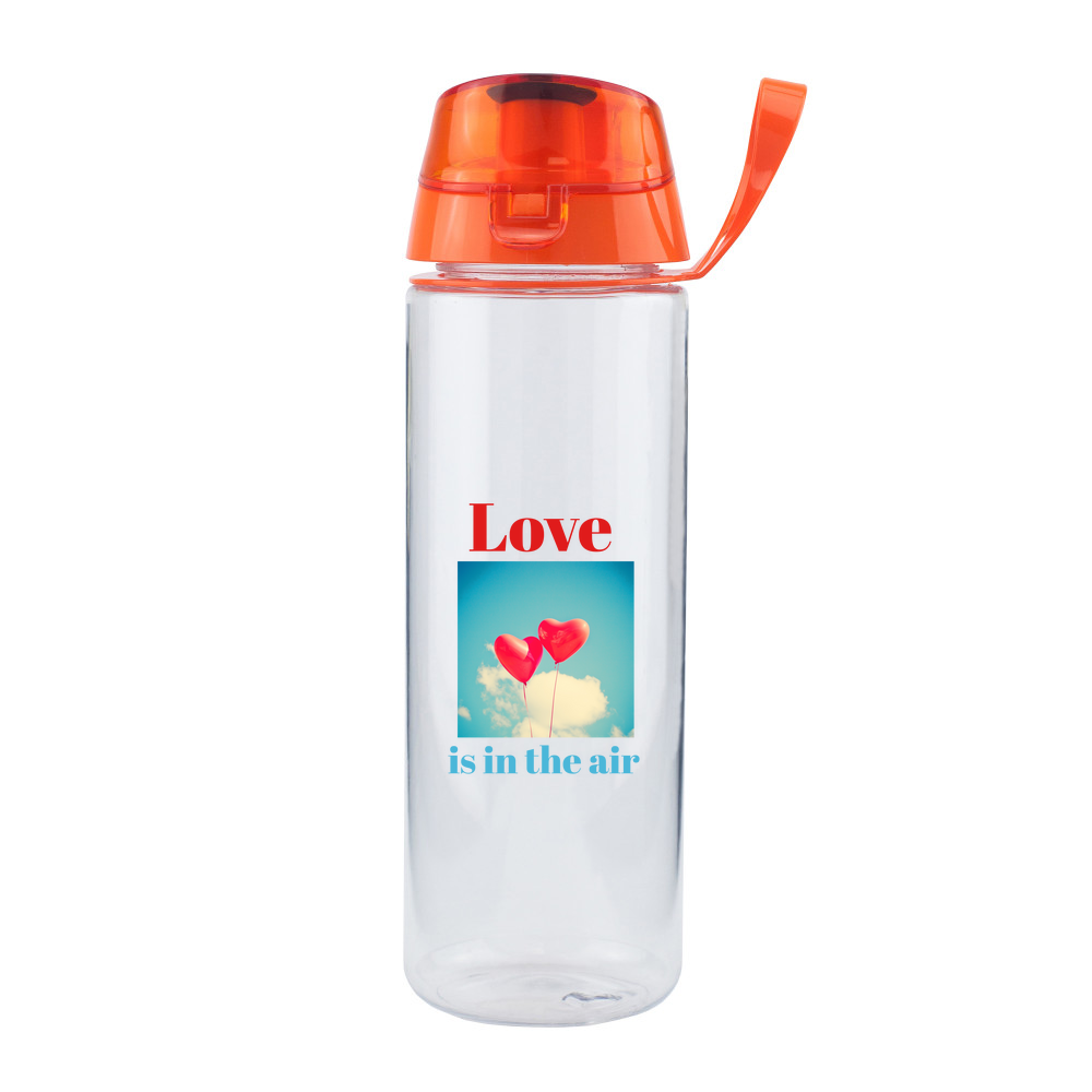 Clear Water Bottle with Flip Lid - 750ml