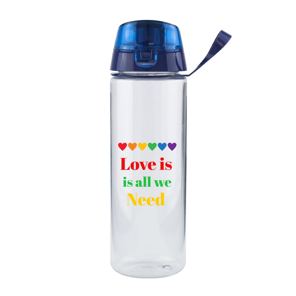 Clear Water Bottle with Flip Lid - 750ml