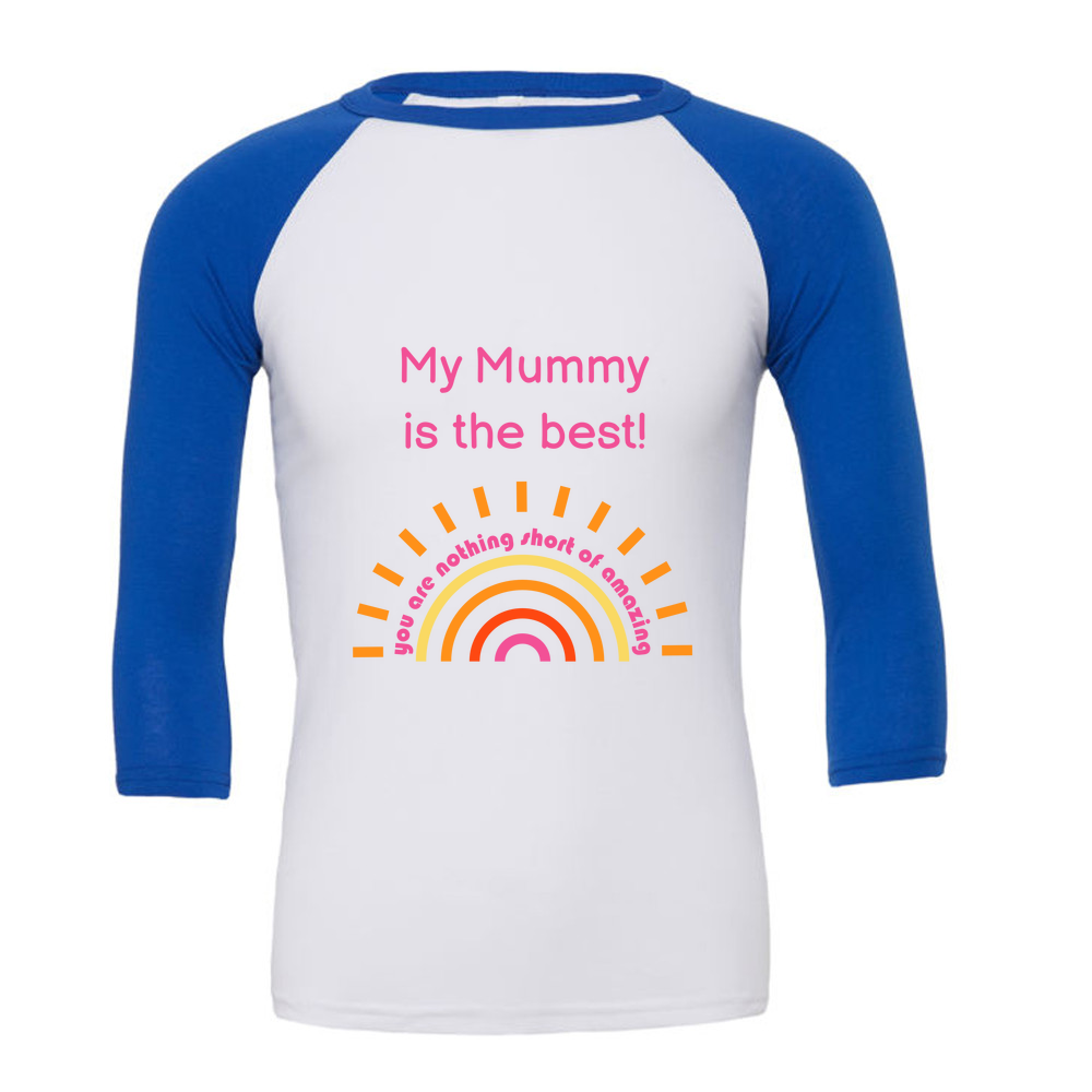 Mother's Day - 3/4 Sleeve White & Coloured T-Shirt