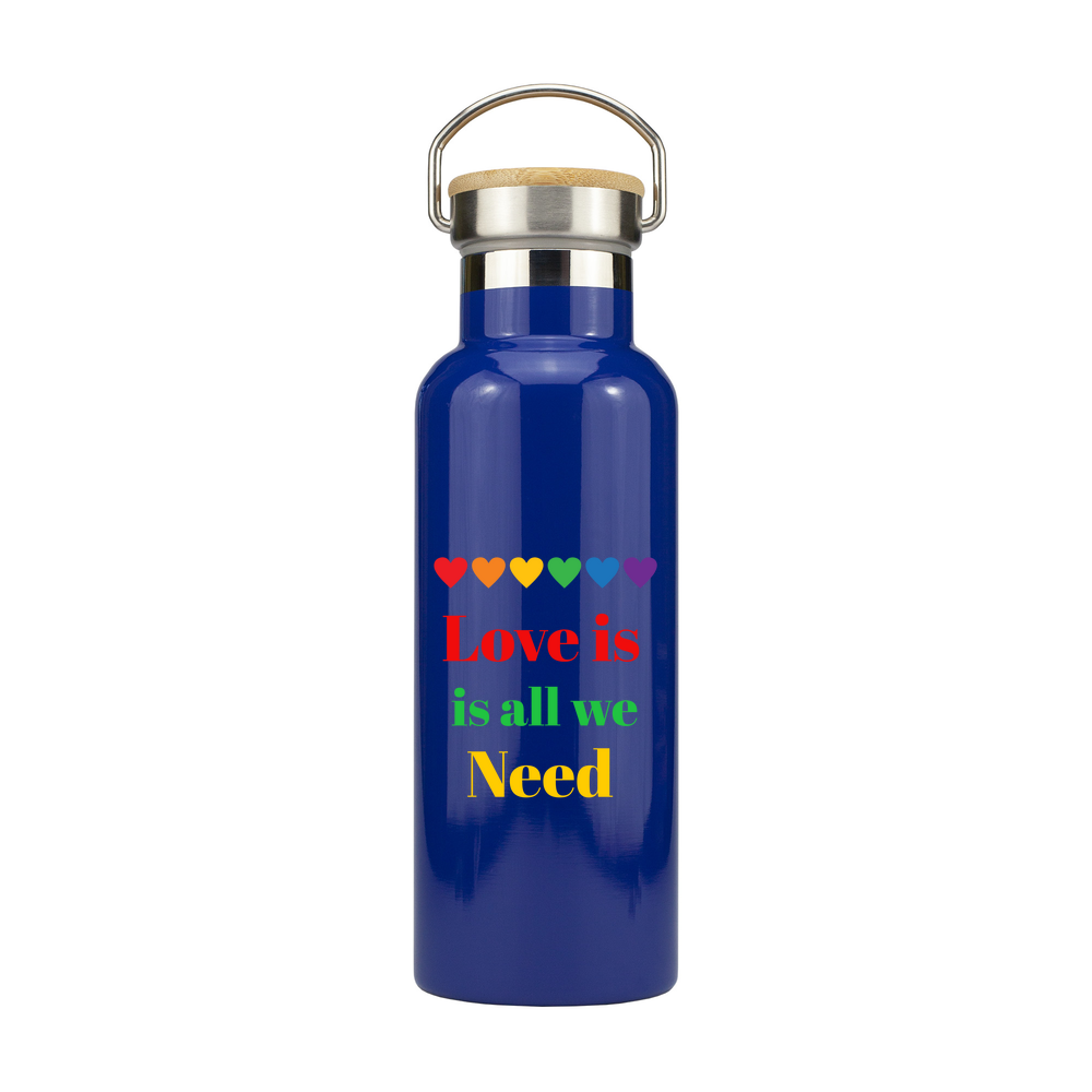 Stainless Steel Bottle with Bamboo Lid - 500ml