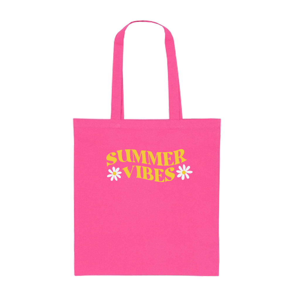 Summer Vibes - Coloured Cotton Tote Bag