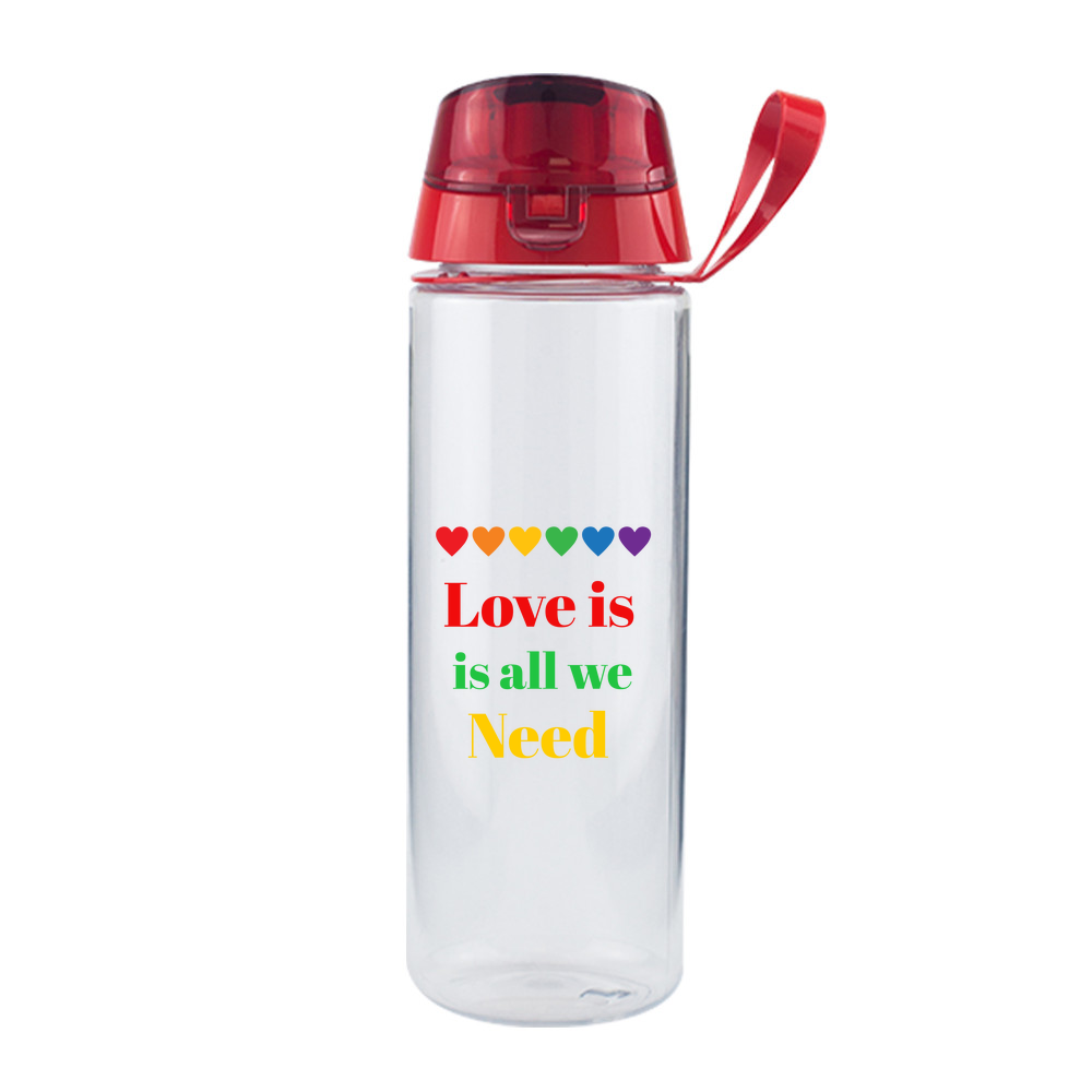 Clear Water Bottle with Flip Lid - 750ml