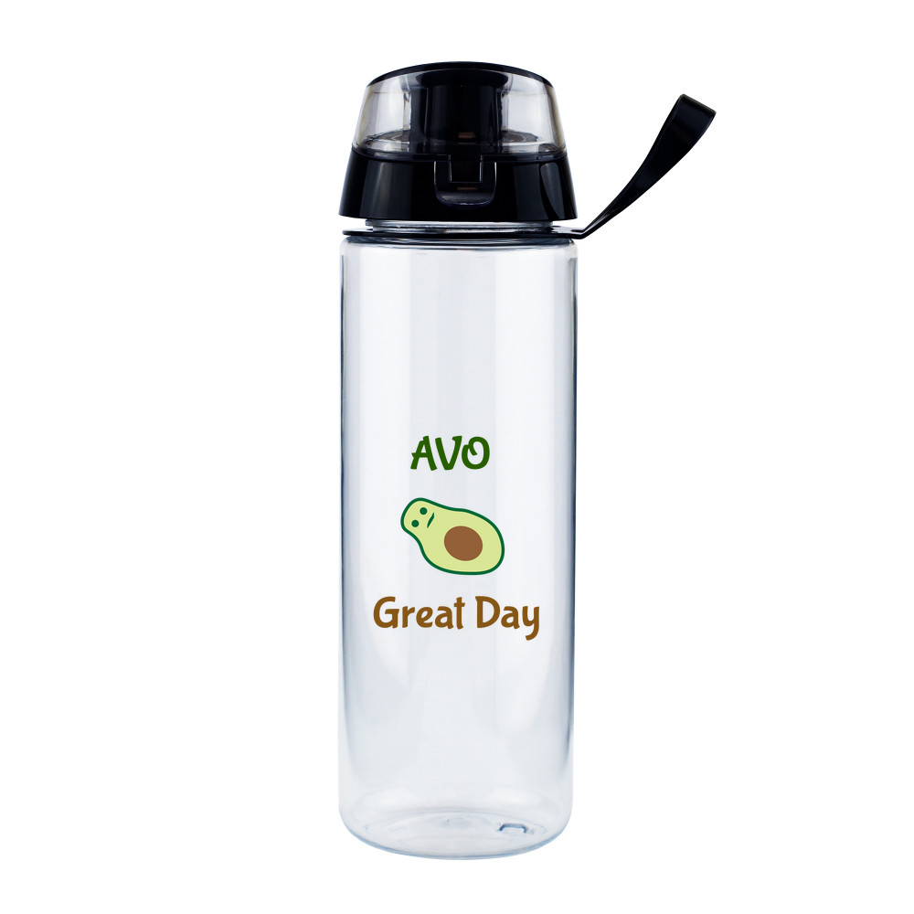 Clear Water Bottle with Flip Lid - 750ml