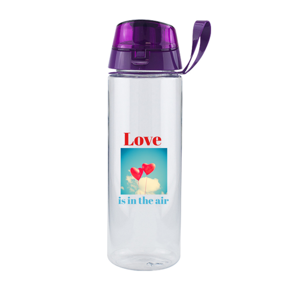 Clear Water Bottle with Flip Lid - 750ml