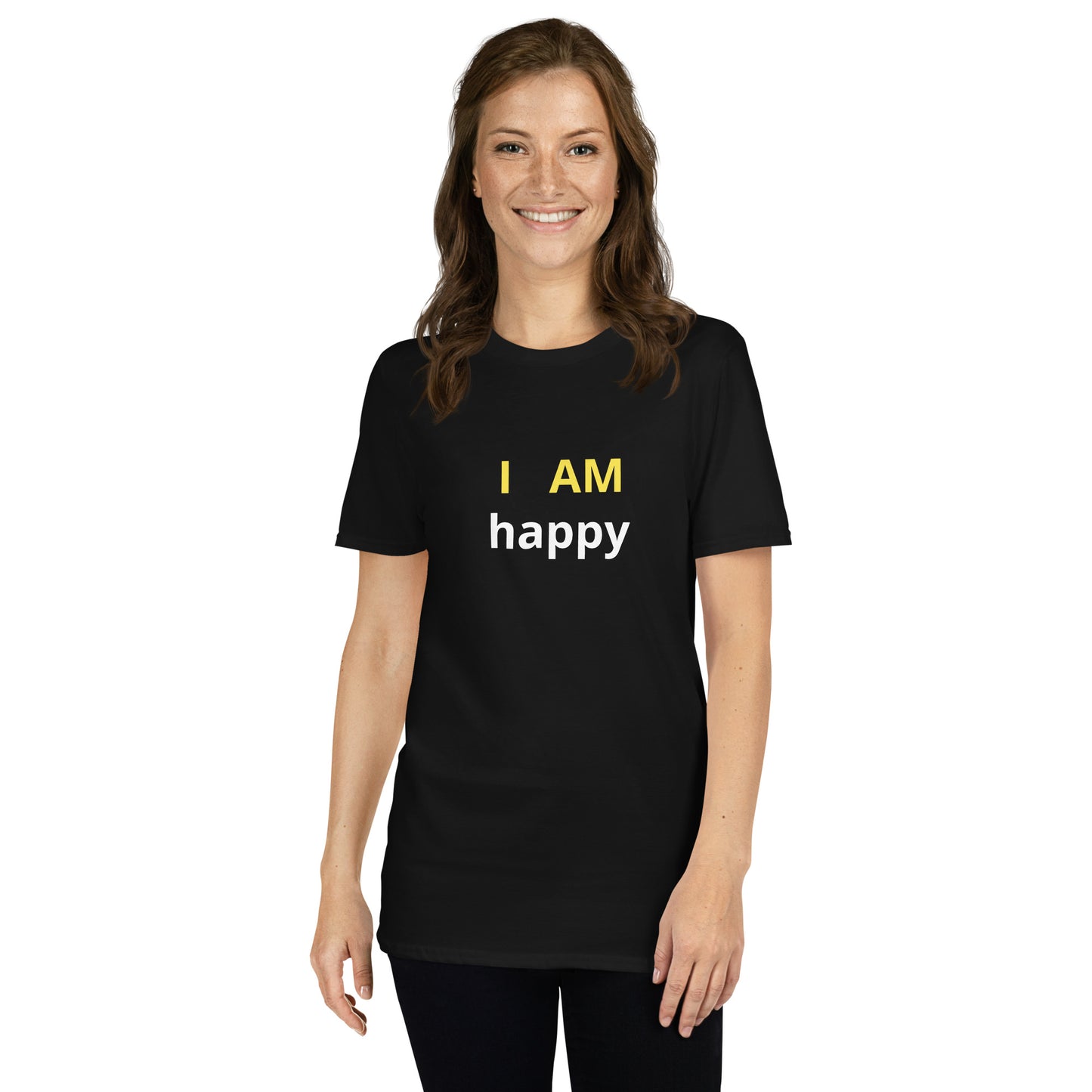 I am Happy affirmation - organic, sustainable Short-Sleeve Unisex T-Shirt