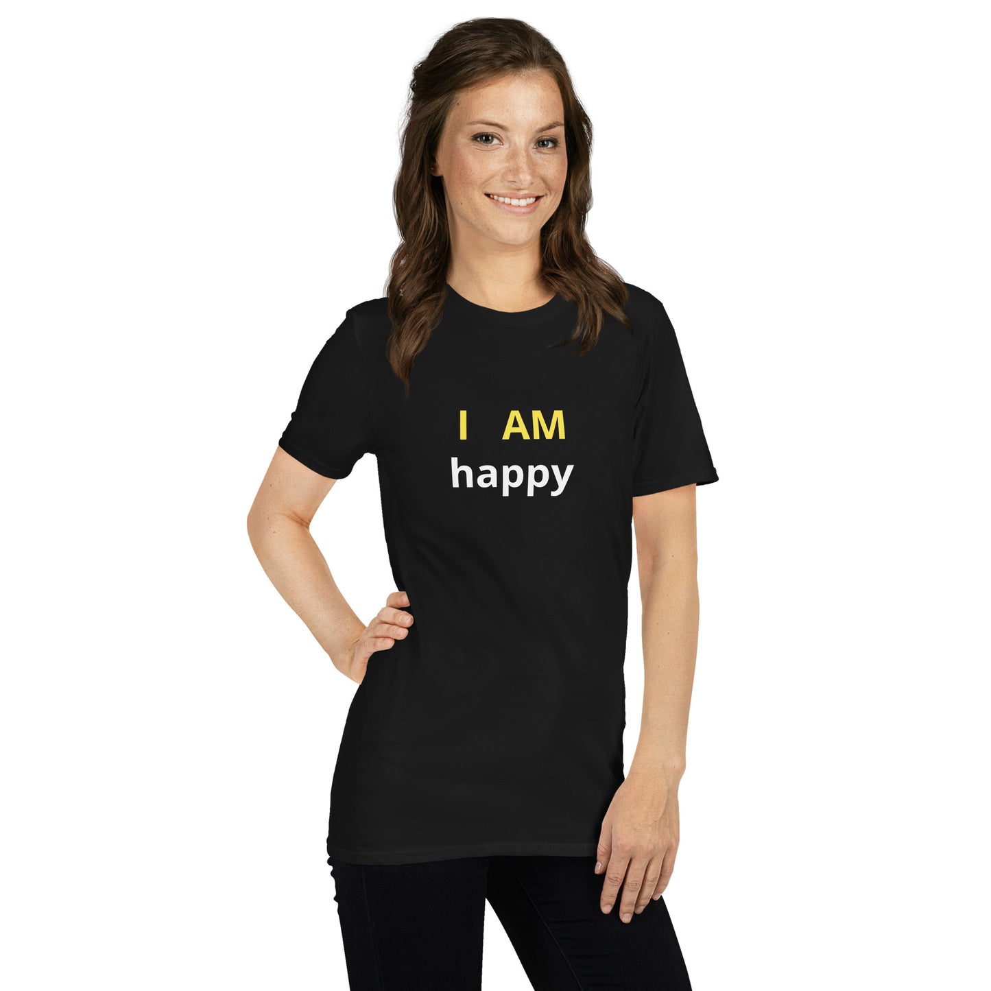 I am Happy affirmation - organic, sustainable Short-Sleeve Unisex T-Shirt