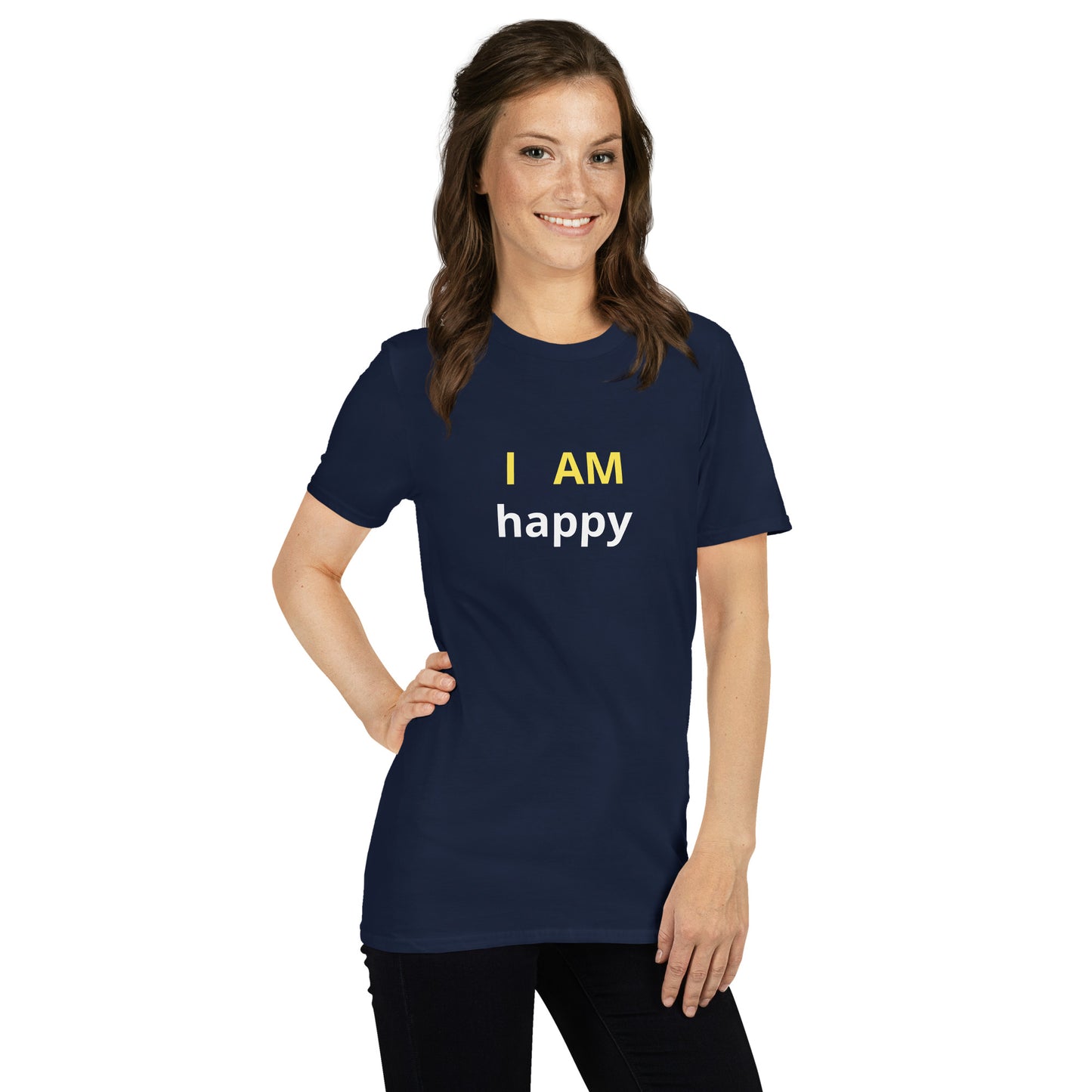 I am Happy affirmation - organic, sustainable Short-Sleeve Unisex T-Shirt