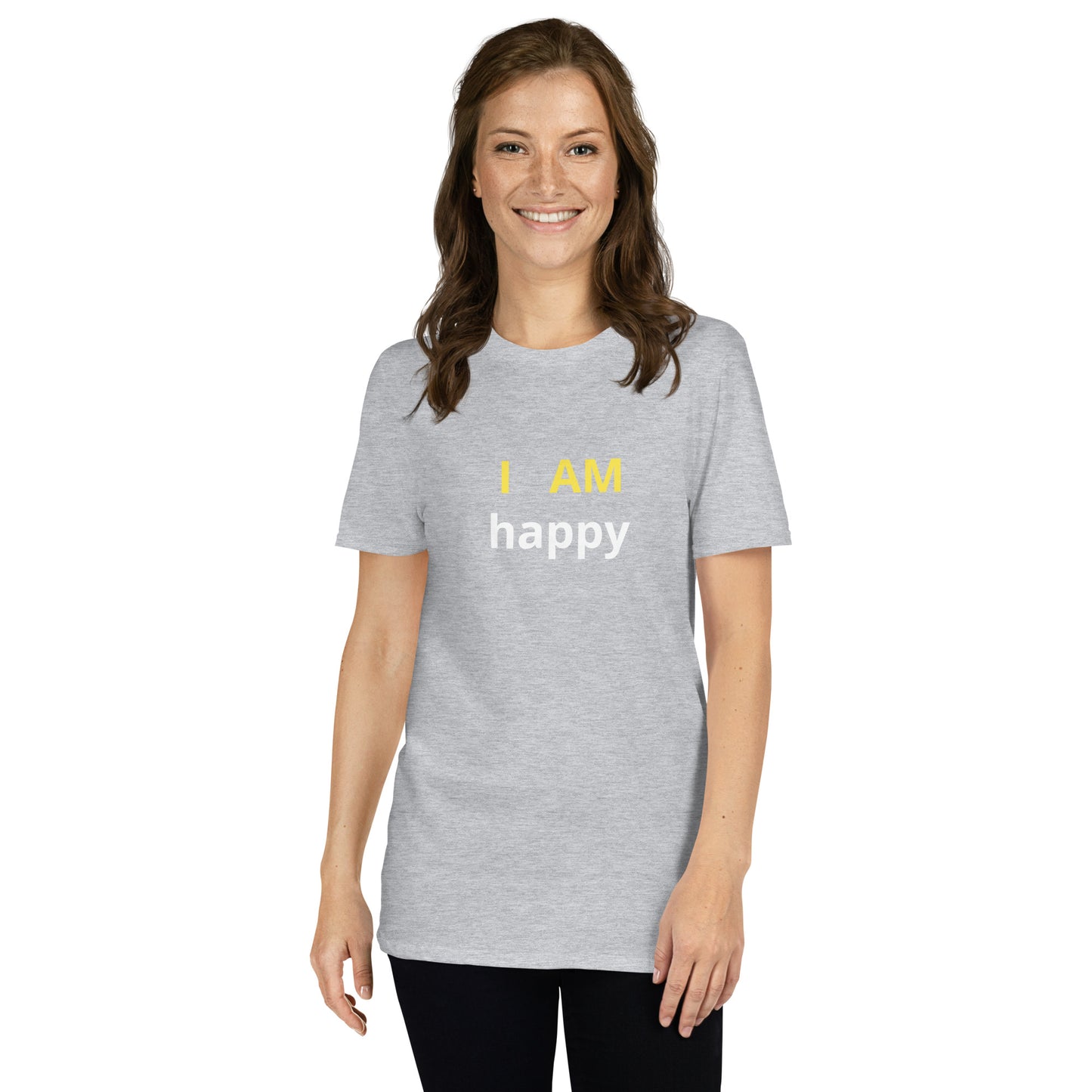 I am Happy affirmation - organic, sustainable Short-Sleeve Unisex T-Shirt