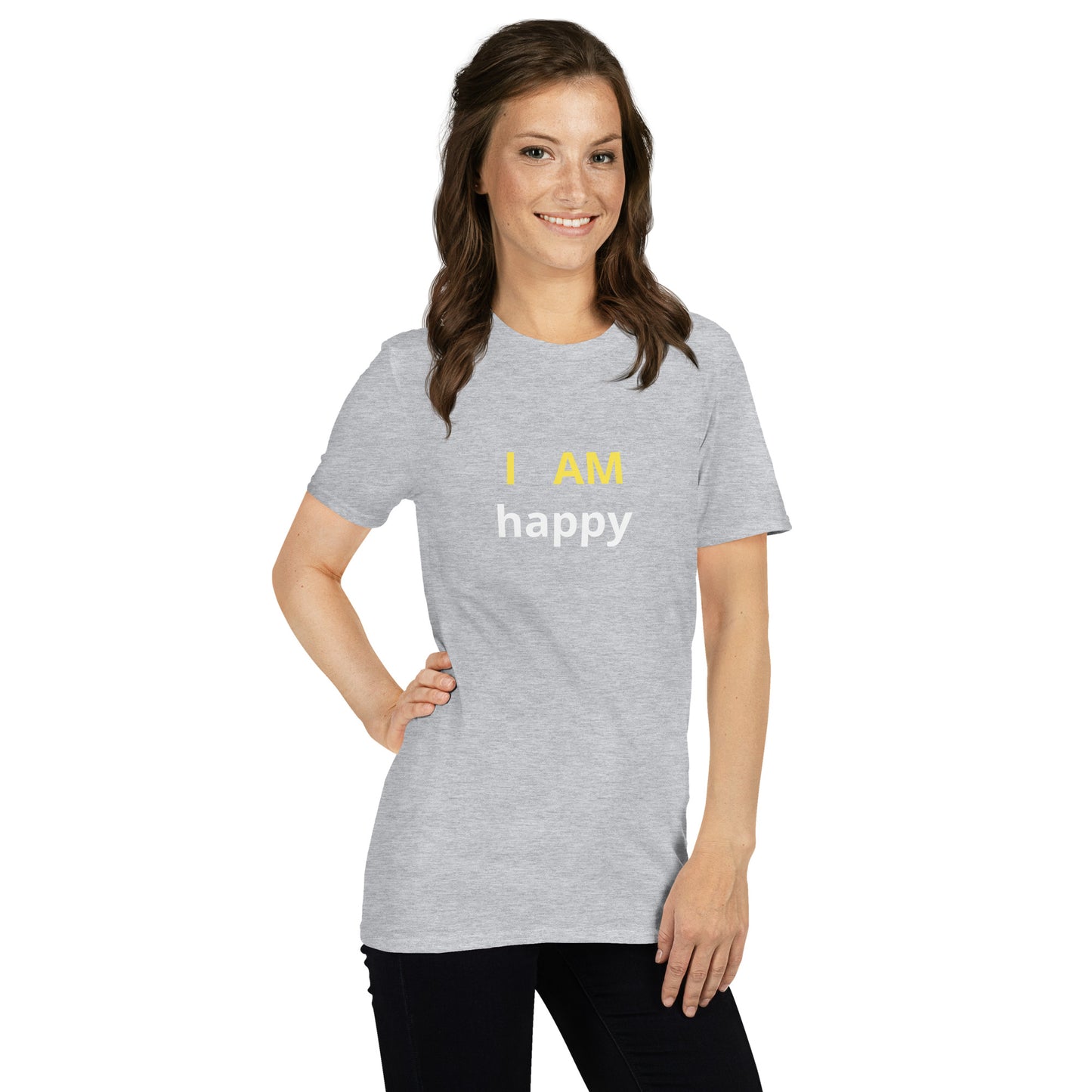 I am Happy affirmation - organic, sustainable Short-Sleeve Unisex T-Shirt