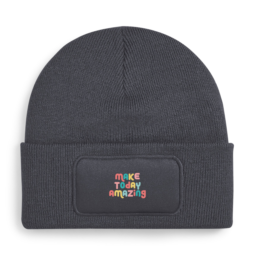 Make Today Amazing Affirmation  - Patch Beanie Hat