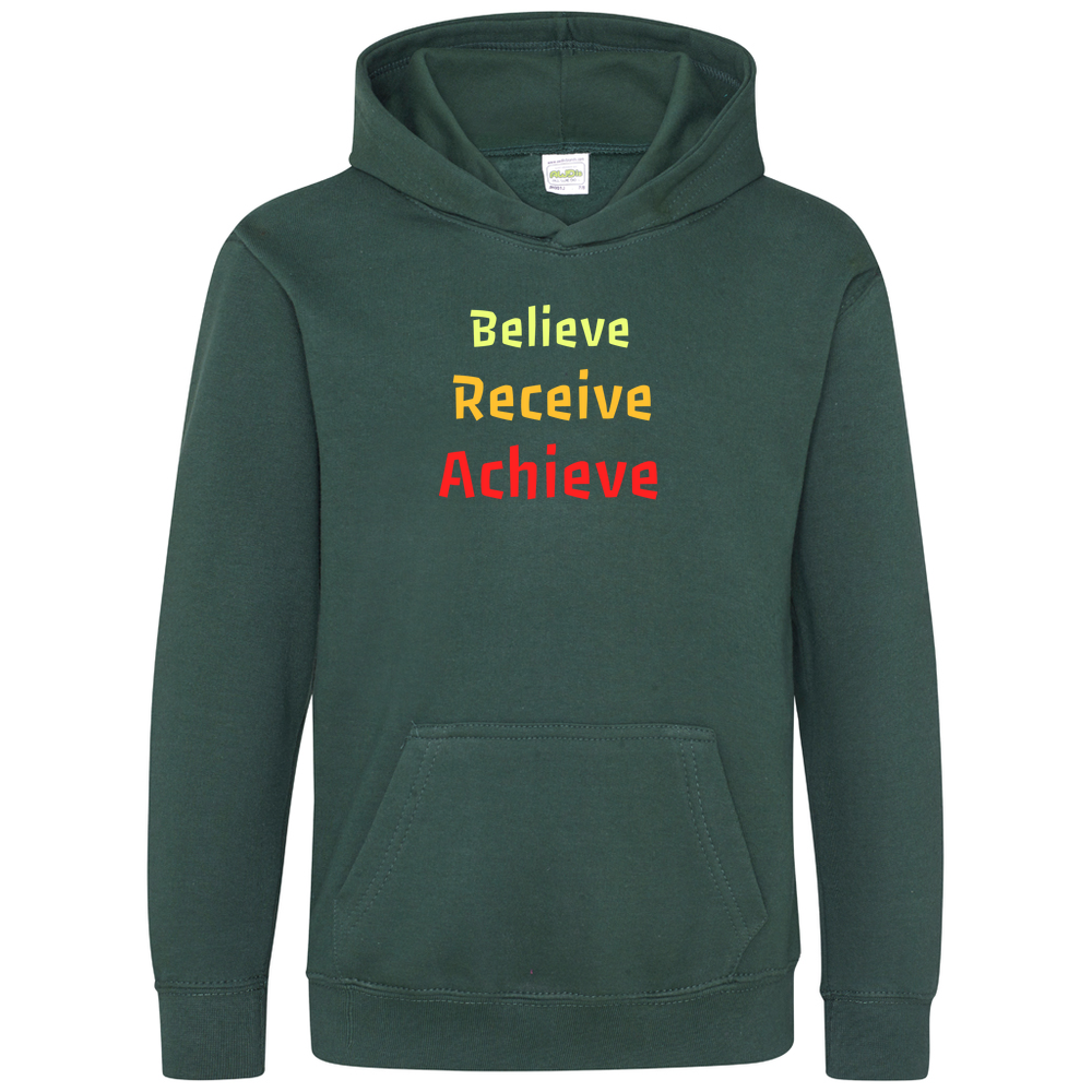 Believe, Recieve, Achieve affimirmation - Kids Hoodie