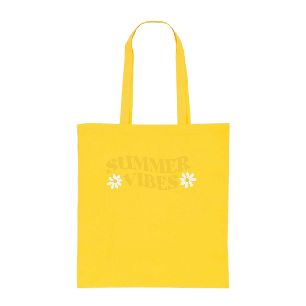 Summer Vibes - Coloured Cotton Tote Bag