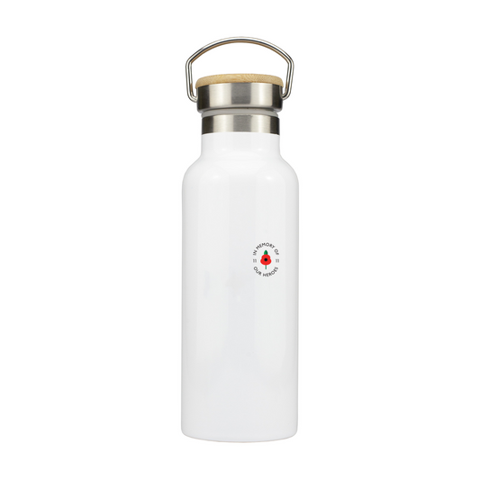 Lest we forget -  Stainless Steel Bottle with Bamboo Lid - 500ml