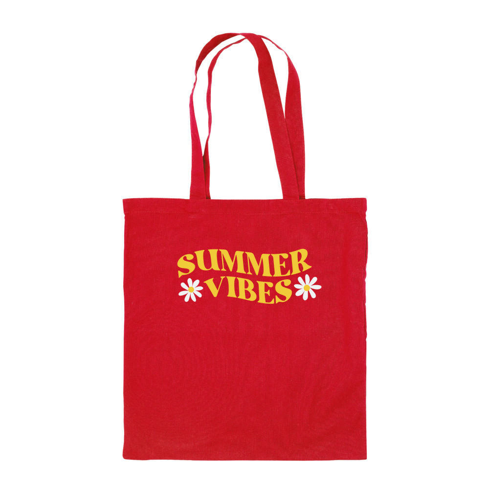 Summer Vibes - Coloured Cotton Tote Bag