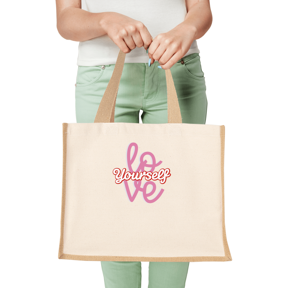 Mother's Day Love yourself - Canvas & Jute Shopper Bag